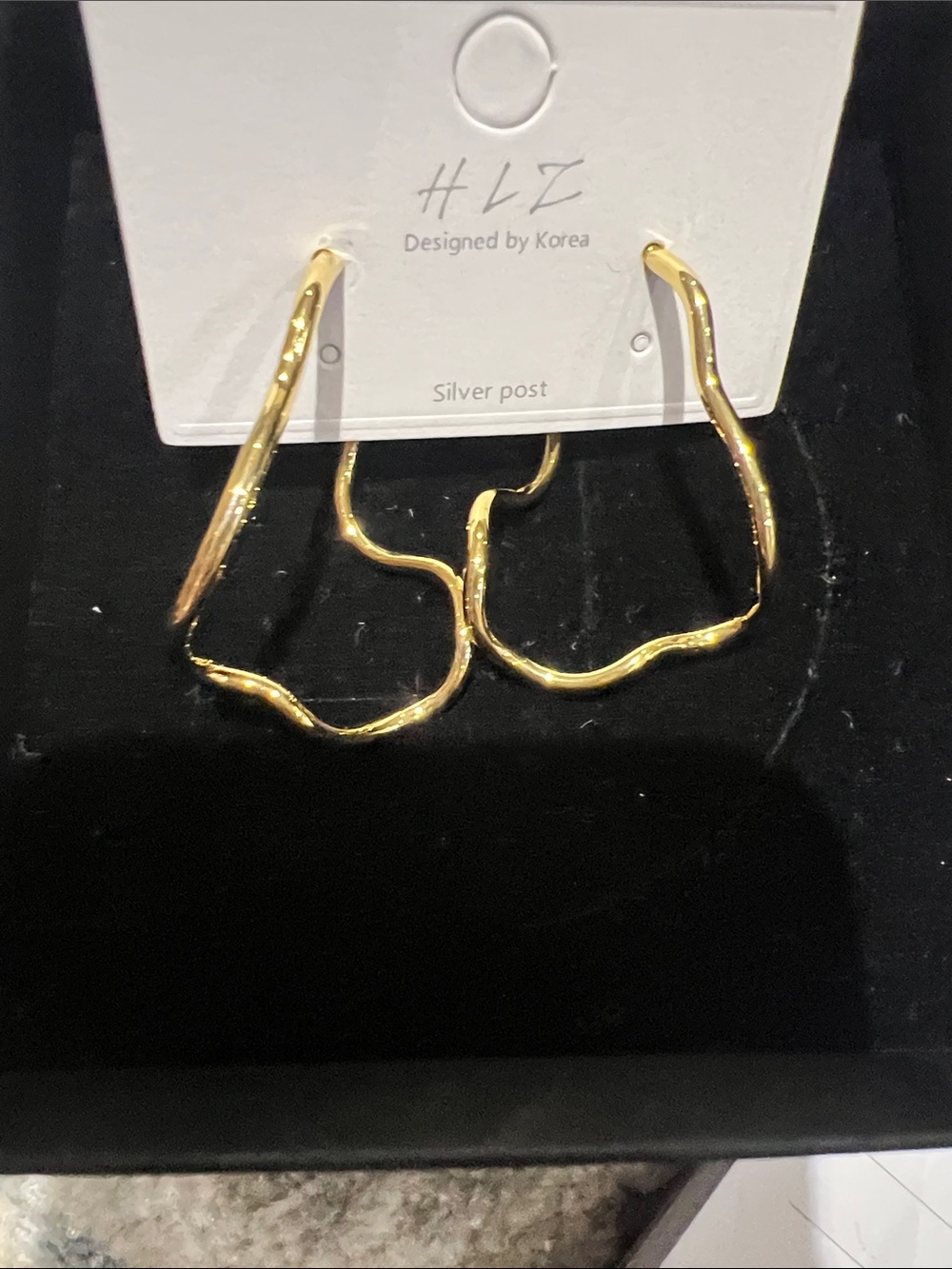 HLZ Gold Wavy Hoop Earrings
